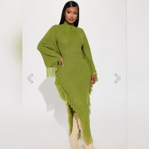 Venae Sweater Maxi Dress - Chartreuse